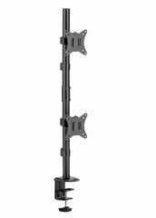 Monitora stiprinājums Gembird Adjustable 2-display Vertical Desk Mount цена и информация | Кронштейны для монитора | 220.lv