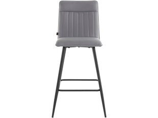 Набор из 2 барных стульев с мягкой обивкой серого цвета из ПУ цена и информация | Стулья для кухни и столовой | 220.lv