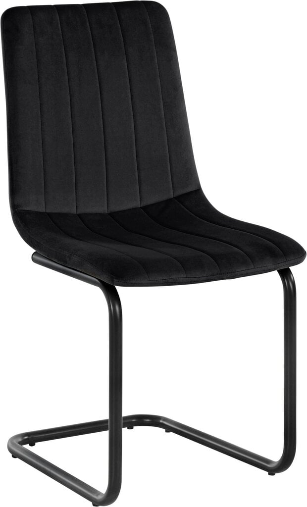 2 ēdamistabas krēslu komplekts Loft24 Marcela, melns cena un informācija | Virtuves un ēdamistabas krēsli | 220.lv