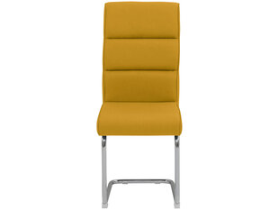 2 ēdamistabas krēslu komplekts Loft24 Carola, dzeltens cena un informācija | Virtuves un ēdamistabas krēsli | 220.lv