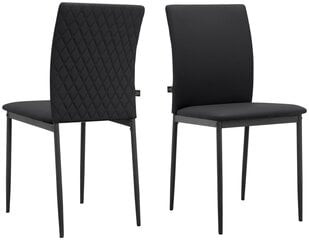 2 ēdamistabas krēslu komplekts Loft24 Pavia, melns cena un informācija | Virtuves un ēdamistabas krēsli | 220.lv