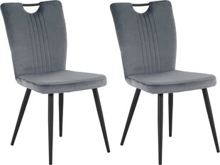 2 ēdamistabas krēslu komplekts Loft24 Sari, melns cena un informācija | Virtuves un ēdamistabas krēsli | 220.lv