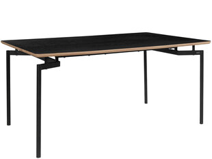 Ēdamistabas galds Notio Living, 160x90 cm, melns cena un informācija | Virtuves galdi, ēdamgaldi | 220.lv