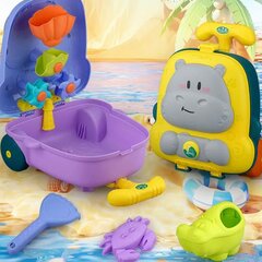 Ūdens un smilšu kofera komplekts - lamināta hipopotams cena un informācija | Ūdens, smilšu un pludmales rotaļlietas | 220.lv