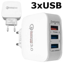 QuickCharge 3xUSB, 2.4A cena un informācija | Lādētāji un adapteri | 220.lv