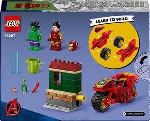 76287 LEGO® Marvel Dzelzs vīrs ar motociklu un Halks, 68 d. cena un informācija | Konstruktori | 220.lv