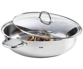 Fissler Edelstahl Bräter panna 38 cm, nerūsējošais tērauds, ovāls (8,8 L - Ø 38 cm) cena un informācija | Pannas | 220.lv