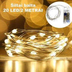 Garlianda 20led, Silti balts цена и информация | Рождественские украшения | 220.lv