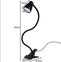 Galda lampa ar klipsi - melna, Izoxis 19454 cena un informācija | Galda lampas | 220.lv