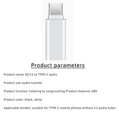 iLike AX6 USB-C (Type-C) uz 3.5mm Audio ligzdas AUX Adapteris Balts (OEM) cena un informācija | Kabeļi un vadi | 220.lv