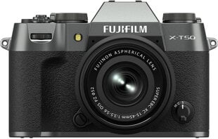 Fujifilm X-T50 + XC 15-45mm F3.5-5.6 OIS PZ Charcoal Silver cena un informācija | Digitālās fotokameras | 220.lv