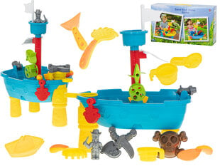 Peldūdens galds smilšu kastes pirātu kuģis / 25 el. KidsPro cena un informācija | Ūdens, smilšu un pludmales rotaļlietas | 220.lv