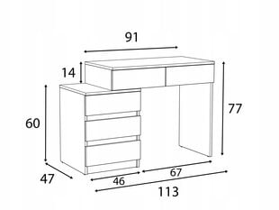 Письменный стол Martigo Plus, 112,5 x 47 x 77 см, коричневый цена и информация | Компьютерные, письменные столы | 220.lv