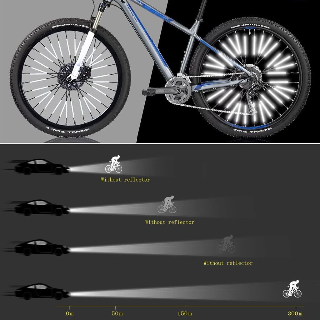 YIXIPAZH Velosipēdu atstarotāji, 72 gab. cena un informācija | Velo lukturi un atstarotāji | 220.lv