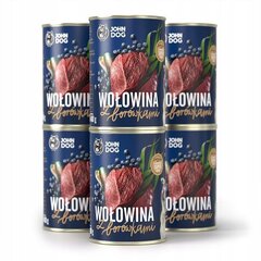 John Dog Berry Adult konservi ar liellopu gaļu un mellenēm, 6x400 g cena un informācija | Konservi suņiem | 220.lv