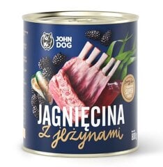 John Dog Berry konservi ar jēru un kazenēm, 6x800 g cena un informācija | Konservi suņiem | 220.lv