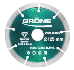Dimanta disks griešanai Gröne | d-125mm cena un informācija | Slīpmašīnas | 220.lv