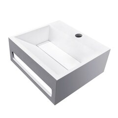 Izlietne ar dvieļu turētāju Julia Solid Surface 30x28x12,5 cm matēti balta cena un informācija | Izlietnes | 220.lv