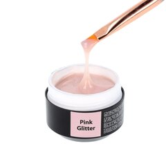 Nagu pieaudzēšanas gels Solid Sincero Salon, Pink Glitter, 15 ml cena un informācija | Nagu lakas, stiprinātāji | 220.lv