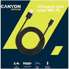 Canyon, USB/ Lightning, 2 m cena un informācija | Canyon TV un Sadzīves tehnika | 220.lv