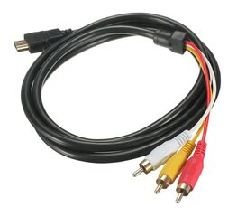 HDMI kabelis uz VGA + audio 3x Chinch RCA cena un informācija | Smart ierīces un piederumi | 220.lv