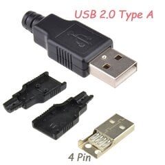 Lodēšanas ligzda USB Type-A A 2.0 Male 4 kontaktu spraudnis цена и информация | Игровые приставки | 220.lv