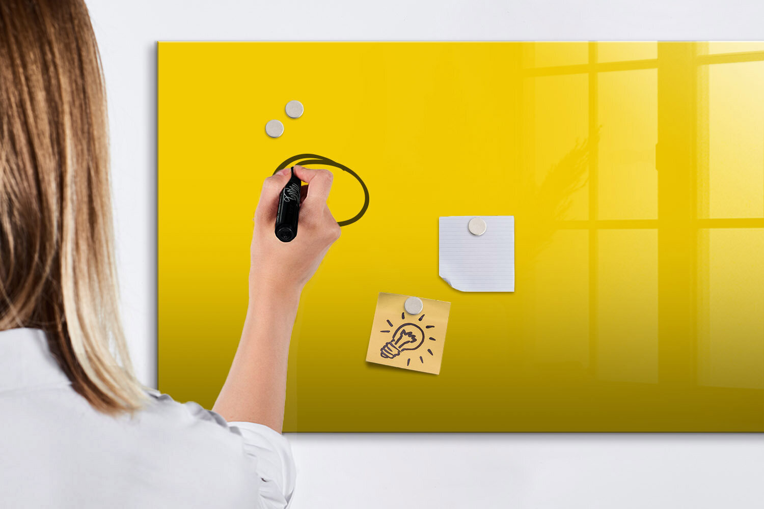 Magnētiskais Dēlis Gaiši dzeltena krāsa, 120x60 cm cena un informācija | Kancelejas preces | 220.lv