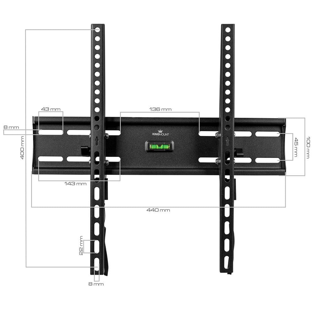 Pagriežams sienas stiprinājums 23"-65" King Mount цена и информация | TV kronšteini | 220.lv