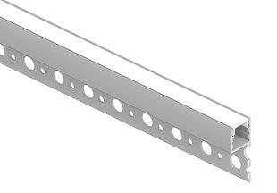 Lebūvējams alumīnija profils LED sloksnei 3 metri, sudraba krāsā. cena un informācija | LED lentes | 220.lv