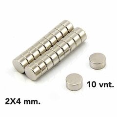 Apaļš magnēts, 10 gab. 4x2 mm cena un informācija | Rokas instrumenti | 220.lv