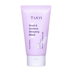 TIAM (Tube) Snail & Azulene miega maska, 100ml - Mitrinoša nakts maska ​​ar azulēnu cena un informācija | Sejas maskas, acu maskas | 220.lv