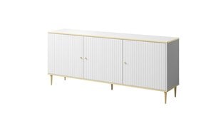 Kumode Cama Meble Glamour, 180x40x75,5 cm, balta/auksinė cena un informācija | Kumodes | 220.lv