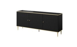 Kumode Cama Meble Glamour, 180x40x75,5 cm, melna/zelta cena un informācija | Kumodes | 220.lv