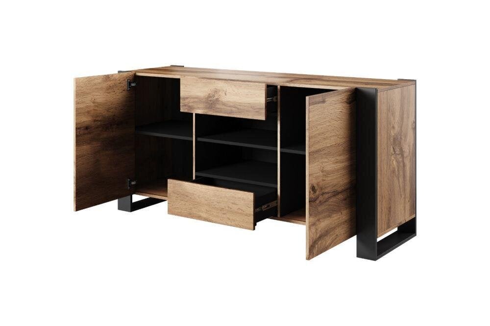 Kumode Cama Meble Wood, 164x44x80 cm, brūna cena un informācija | Kumodes | 220.lv