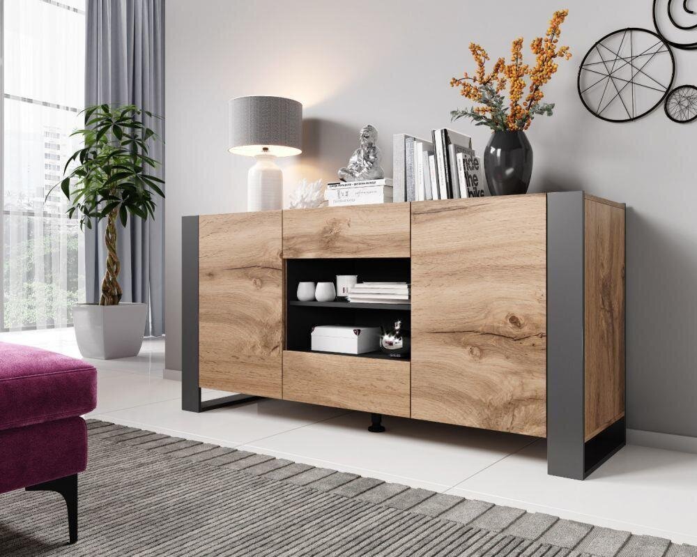 Kumode Cama Meble Wood, 164x44x80 cm, brūna cena un informācija | Kumodes | 220.lv