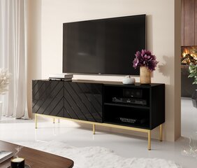 TV galdiņš Cama Meble Abeto, 150x42x60 cm, melns cena un informācija | TV galdiņi | 220.lv