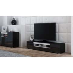 TV galdiņš Cama Meble Viva, 180x40x37 cm, melns/balts cena un informācija | TV galdiņi | 220.lv