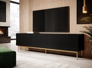TV galdiņš Cama Meble Pafos, 200x40x60 cm, melna cena un informācija | TV galdiņi | 220.lv