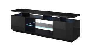 TV skapis Cama Meble Eva, 180x40x56 cm, melna цена и информация | Тумбы под телевизор | 220.lv