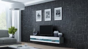 TV skapītis Cama Meble Vigo New, 180x30x40 cm, pelēkas/baltas cena un informācija | TV galdiņi | 220.lv