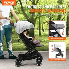 Baby Eva детская коляска Vevor, светло-серая цена и информация | Коляски | 220.lv