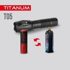 Lukturis LED 300Lm Titanum, uzlādējams, baterija Li-ion 18650 1200mAh, maināms uz 3xAAA cena un informācija | Lukturi | 220.lv
