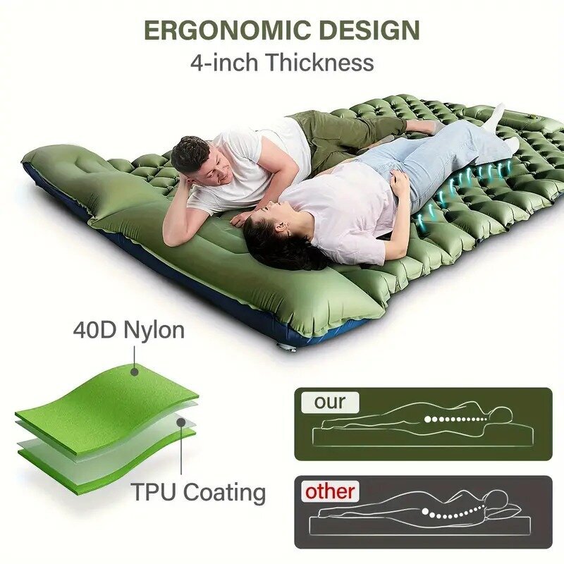 Tech Zone dubultais gaisa matracis, 120x200x10,16 cm, tumši zils cena un informācija | Piepūšamie matrači un mēbeles | 220.lv