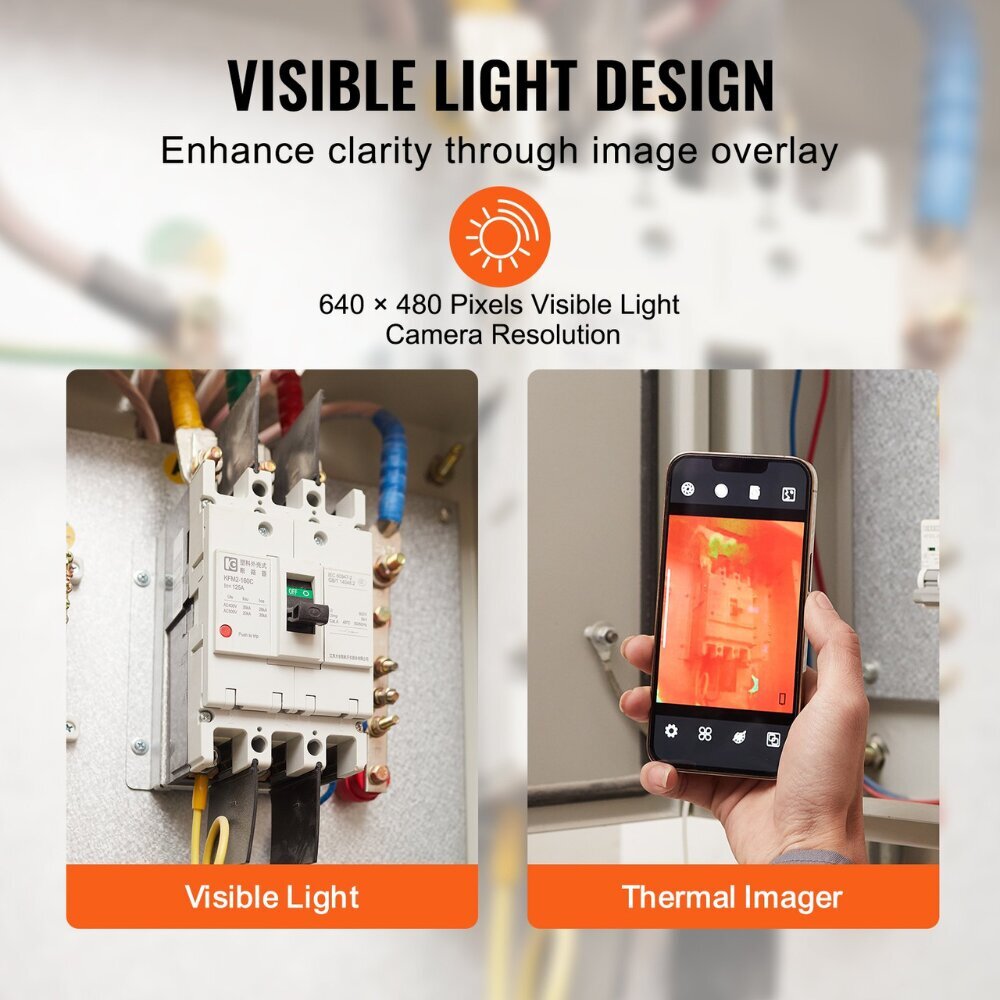 Vevor Termokamera, Android un iOS, 256 x 192, Wi-Fi cena un informācija | Rokas instrumenti | 220.lv