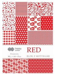 Motīvu sarkans bloks, 15 lapas cena un informācija | Burtnīcas un papīra preces | 220.lv