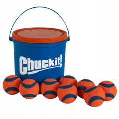 Chuckit! Bucket Ultra Ball komplekts ar 8 bumbiņām un suņu mazgāšanas spaini 8 gab. cena un informācija | Suņu rotaļlietas | 220.lv