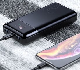 XCC Powerbank U-30 Внешний аккумулятор 30000 mAh, чёрный цена и информация | Зарядные устройства Power bank | 220.lv