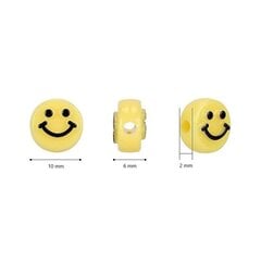 Akrila krelles Emoji Smiley 10x6 mm 20 gab., dažādas krāsas cena un informācija | Rotu veidošana, pērļošana | 220.lv