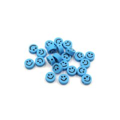 Akrila krelles Emoji Smiley 10x6 mm 20 gab., zilas cena un informācija | Rotu veidošana, pērļošana | 220.lv