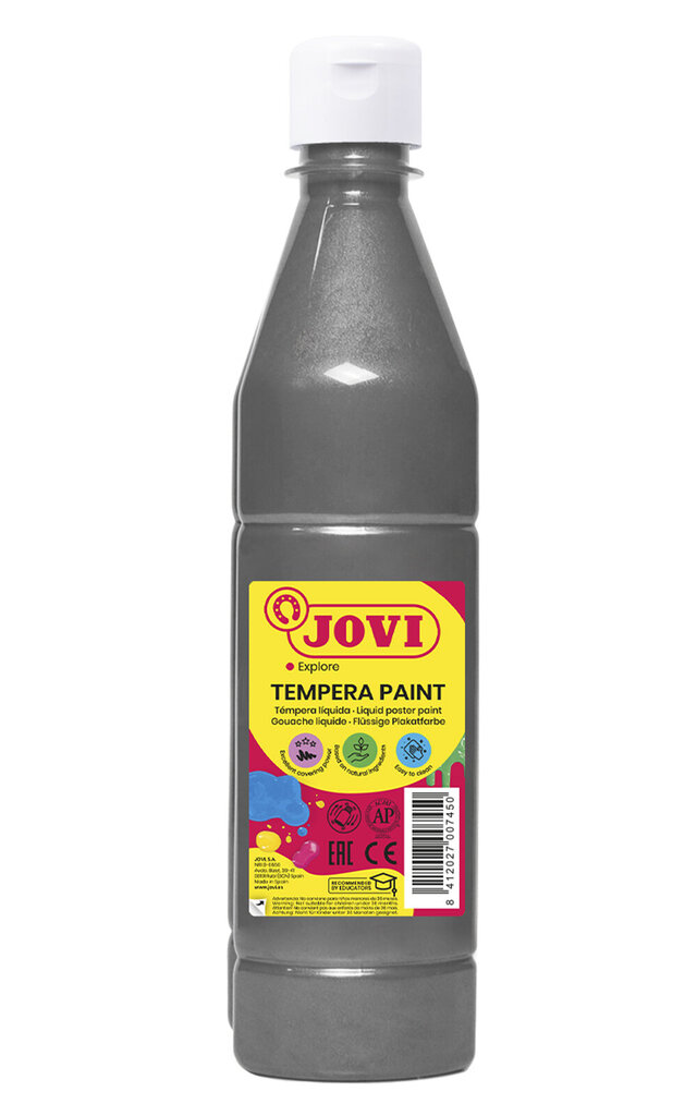 Tempera krāsa JOVI Liquid, 500ml, sudraba krāsa (1 gab.) cena un informācija | Kancelejas preces | 220.lv